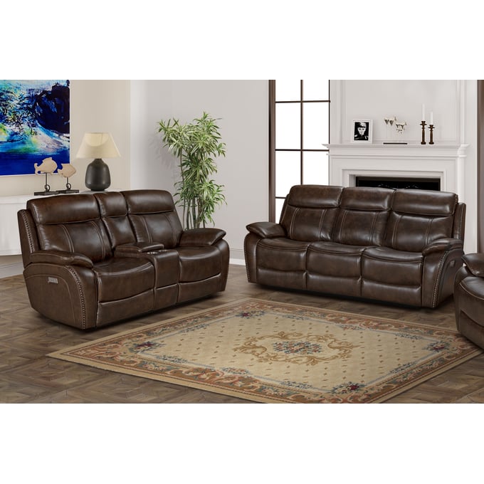 Barcalounger Sandover Tri Tone Chocolate 2pc Power Living Room Set BRC-PHL3703371386-LR-S2