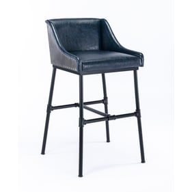 Boraam Parlor Midnight Blue Faux Leather Adjustable Bar Stool