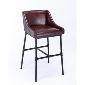 Boraam Parlor Burgundy Faux Leather Adjustable Bar Stool