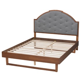 Baxton Studio Douglas Grey Walnut Brown King Platform Bed