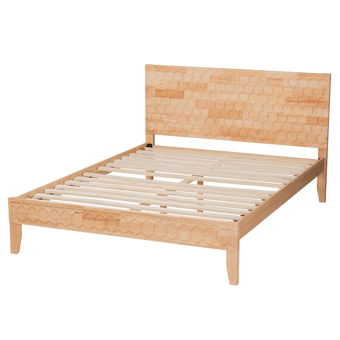 Baxton Studio Hosea Natural Queen Platform Bed BAX-SW8588-NATURAL-QUEEN