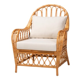 Baxton Studio Bali Pari Reina Light Honey Arm Chair