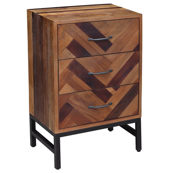 Boraam Benton Natural Oak 3 Drawer Nightstand BRM-18145