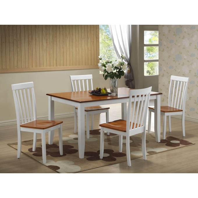 Boraam Bloomington White Honey 5pc Dining Room Set BRM-2103-DR-S3