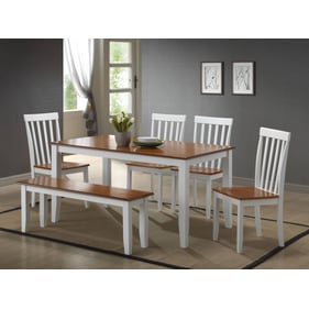 Boraam Bloomington White Honey 6pc Dining Room Set