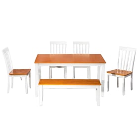 Boraam Bloomington White Natural 6pc Dining Set