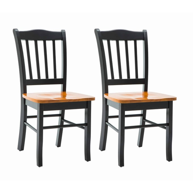 2 Boraam Shaker Black Oak Dining Chairs BRM-30536