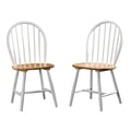 Windsor Farmhouse Dining Chairs, Set of 2 - White/Natural