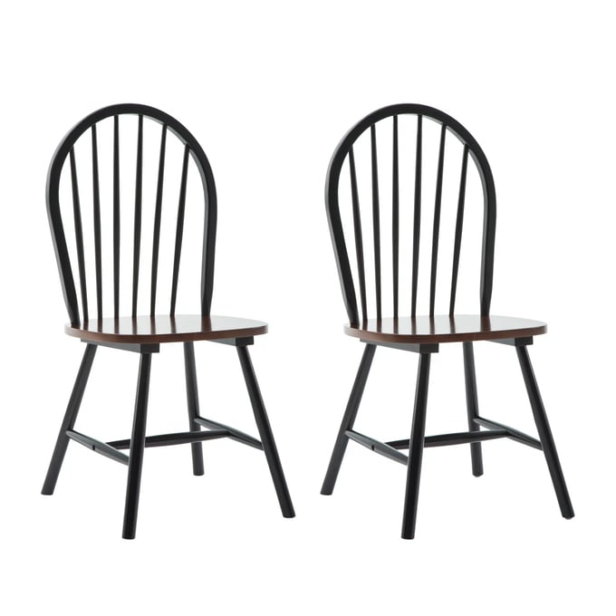 2 Boraam Windsor Black Cherry Dining Chairs BRM-31516