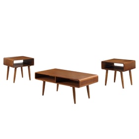 Boraam Dansk Rich Walnut 3pc Occasional Table Set