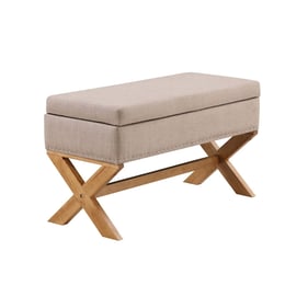 Boraam Becky Natural Beige 39 Inch Wide Storage Ottoman