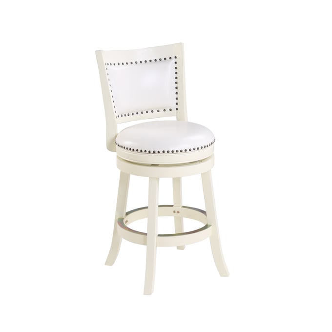 Boraam Bristol Buttermilk White Swivel Counter Stool BRM-42424