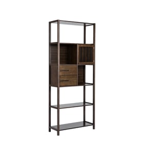 Boraam Selma Cappuccino Right Bookcase Spindle Cabinet