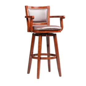 Boraam Broadmoor Cherry Brown 34 Inch Swivel Bar Stool with Arms