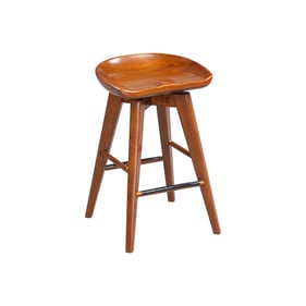 Boraam Bali Walnut 24 Inch Backless Swivel Counter Stool