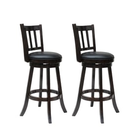 2 Boraam Bloomington Cappuccino Black 29 Inch Swivel Bar Stools