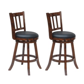 2 Boraam Bloomington Walnut Black 24 Inch Swivel Counter Stools