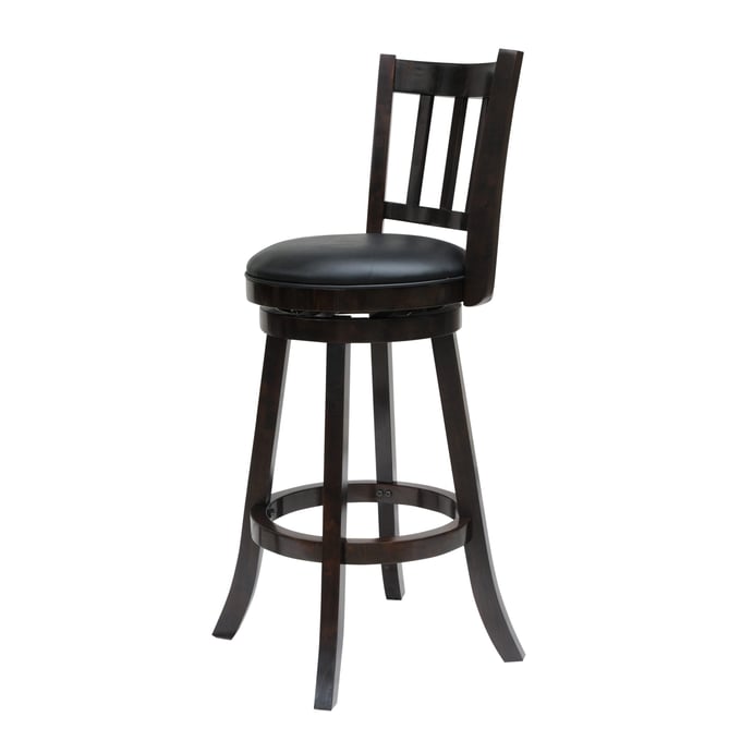 Boraam Bloomington Cappuccino Black 29 Inch Swivel Bar Stool BRM-60829