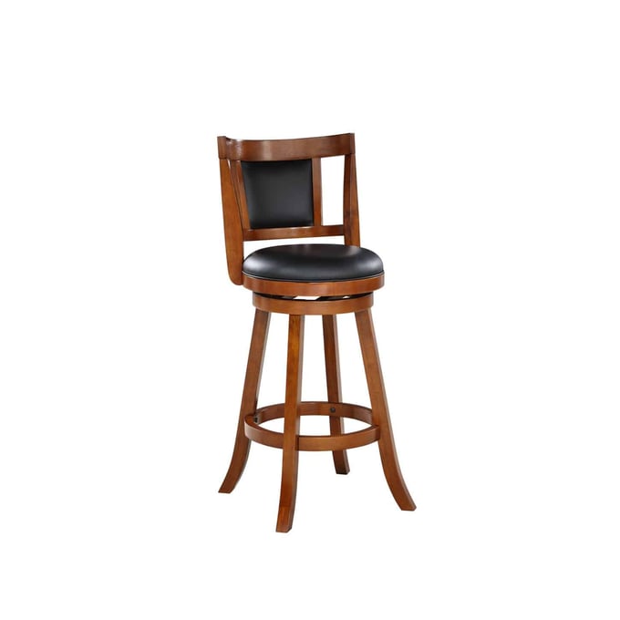 Boraam Avianna Walnut Black 24 Inch Swivel Counter Stool BRM-62524