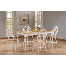 Boraam Farmhouse White Natural 5pc Dining Room Set