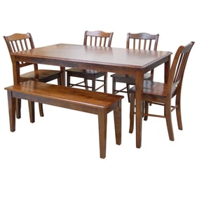 Boraam Shaker Walnut 6pc Dining Room Set