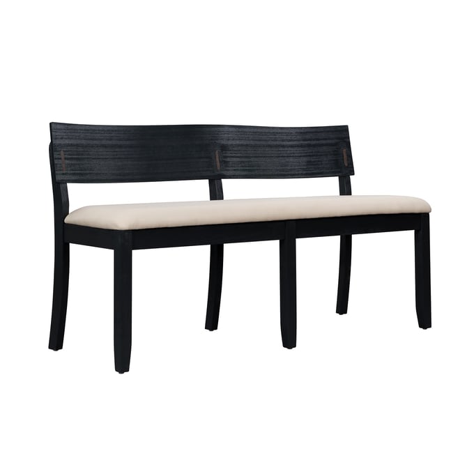 Boraam Capella Cream Matte Black Dining Height Bench BRM-71018