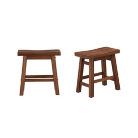 2 Boraam Sonoma Chestnut Wire Brush 18 Inch Backless Saddle Stools