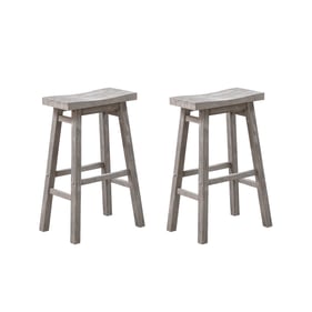 2 Boraam Sonoma Storm Gray Wire Brush 29 Inch Backless Saddle Bar Stools