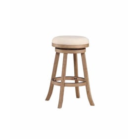 Boraam Fenton Driftwood Ivory 29 Inch Swivel Backless Bar Stool