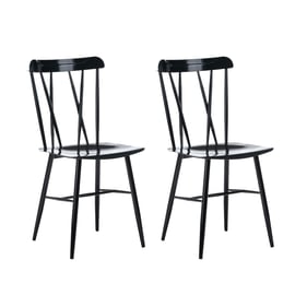 2 Boraam Savannah Black Metal Dining Chairs