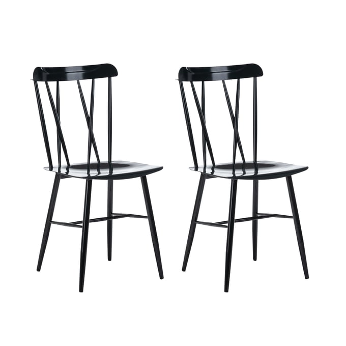 2 Boraam Savannah Black Metal Dining Chairs BRM-76160