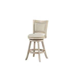 Boraam Melrose Ivory Wire Brush 24 Inch Swivel Counter Stool