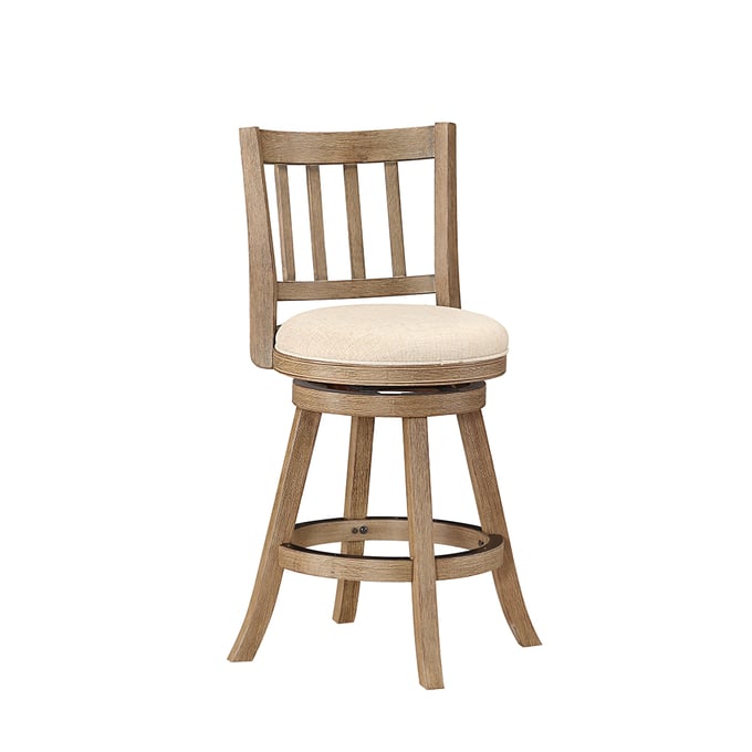 Boraam Sheldon Driftwood Ivory 25.5 Inch Swivel Counter Stool BRM-76324