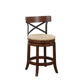 Boraam Myrtle Mahogany 24 Inch Swivel Counter Stool