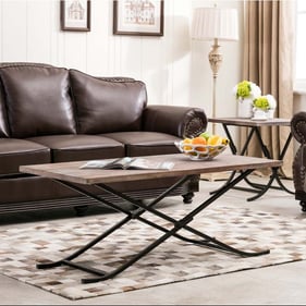 Boraam Miriam Weathered Brown 3pc Coffee Table Set