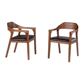 2 Boraam Rasmus Chestnut Wire Brush Brown Dining Armchairs