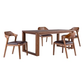 Boraam Rasmus Brown Chestnut 5pc Dining Set with Side Chair