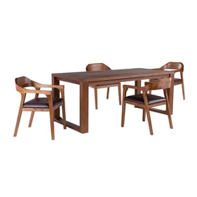 Boraam Rasmus Brown Chestnut 5pc Dining Set with Arm Chair