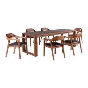 Boraam Rasmus Brown Chestnut 7pc Dining Set with Arm Chair