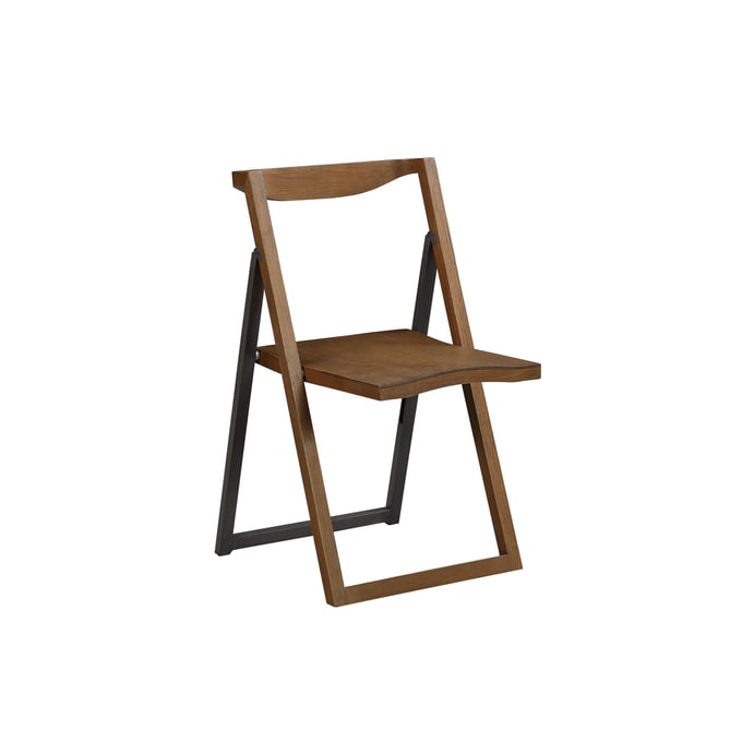 2 Boraam Sydney Chestnut Wire-Brush Folding Chairs BRM-77348