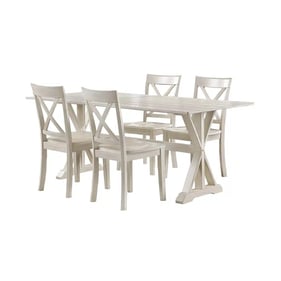 Boraam Jamestown Antique White 5pc Dining Set