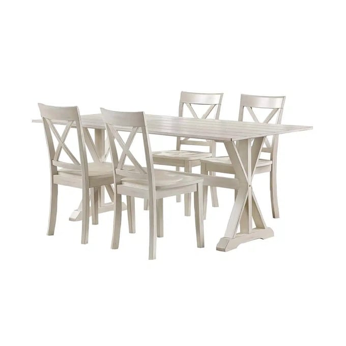 Boraam Jamestown Antique White 5pc Dining Set BRM-77400