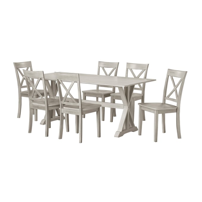 Boraam Jamestown Antique White 7pc Dining Set BRM-77402