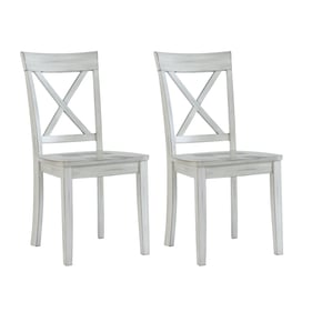 2 Boraam Jamestown Antique White Dining Chairs