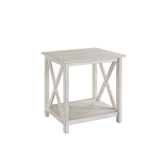 Boraam Jamestown Antique White End Table BRM-77410