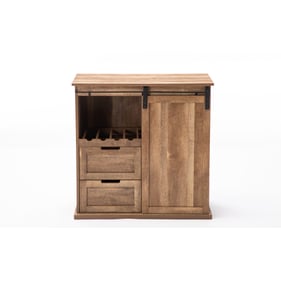 Boraam Weston Natural Sliding Barn Door Wine Cabinet