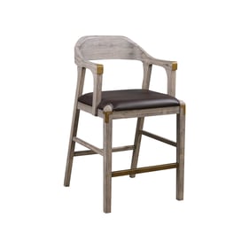 Boraam Montana Light Barnwood Wire Brush Brown Stationary Counter Stool