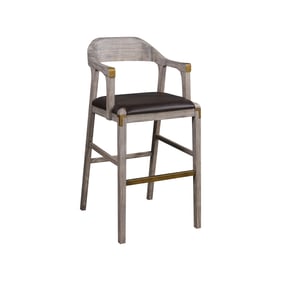 Boraam Montana Light Barnwood Wire Brush Brown Stationary Bar Stool