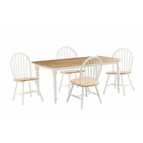 Boraam Windsor White Natural 5pc Dining Set