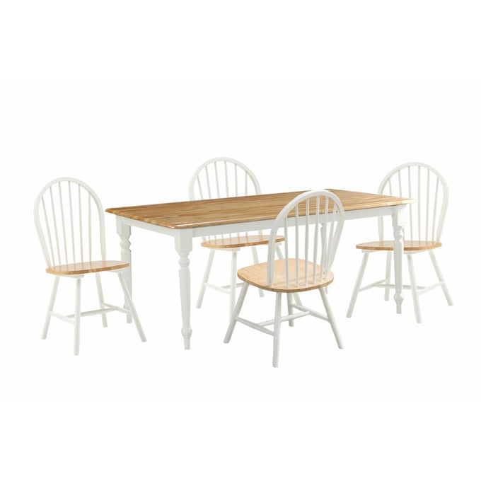 Boraam Windsor White Natural 5pc Dining Set BRM-80369